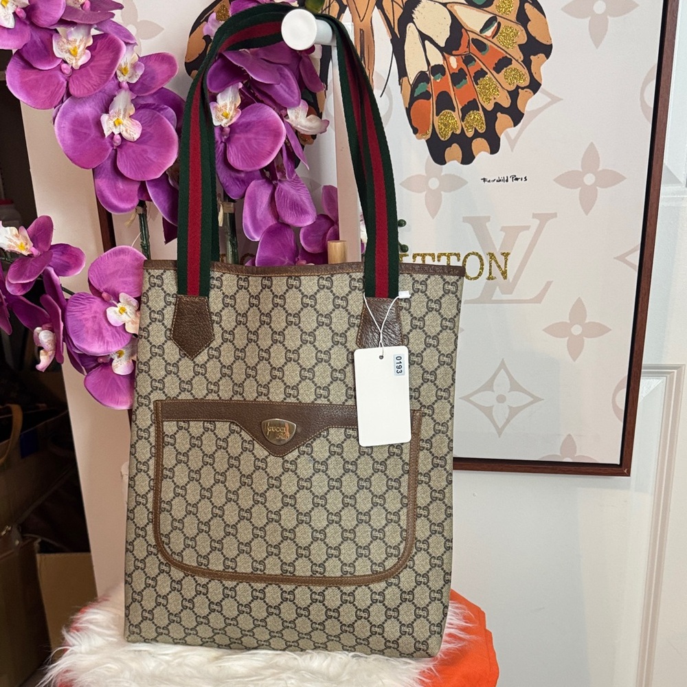 Gucci Beige and Brown Tote Bag